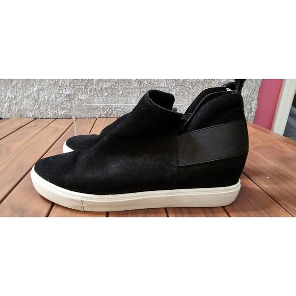 Steve Madden Shoes Womens 11 M Leather Platform Shane Sneakers Black Suede - Picture 3 of 5